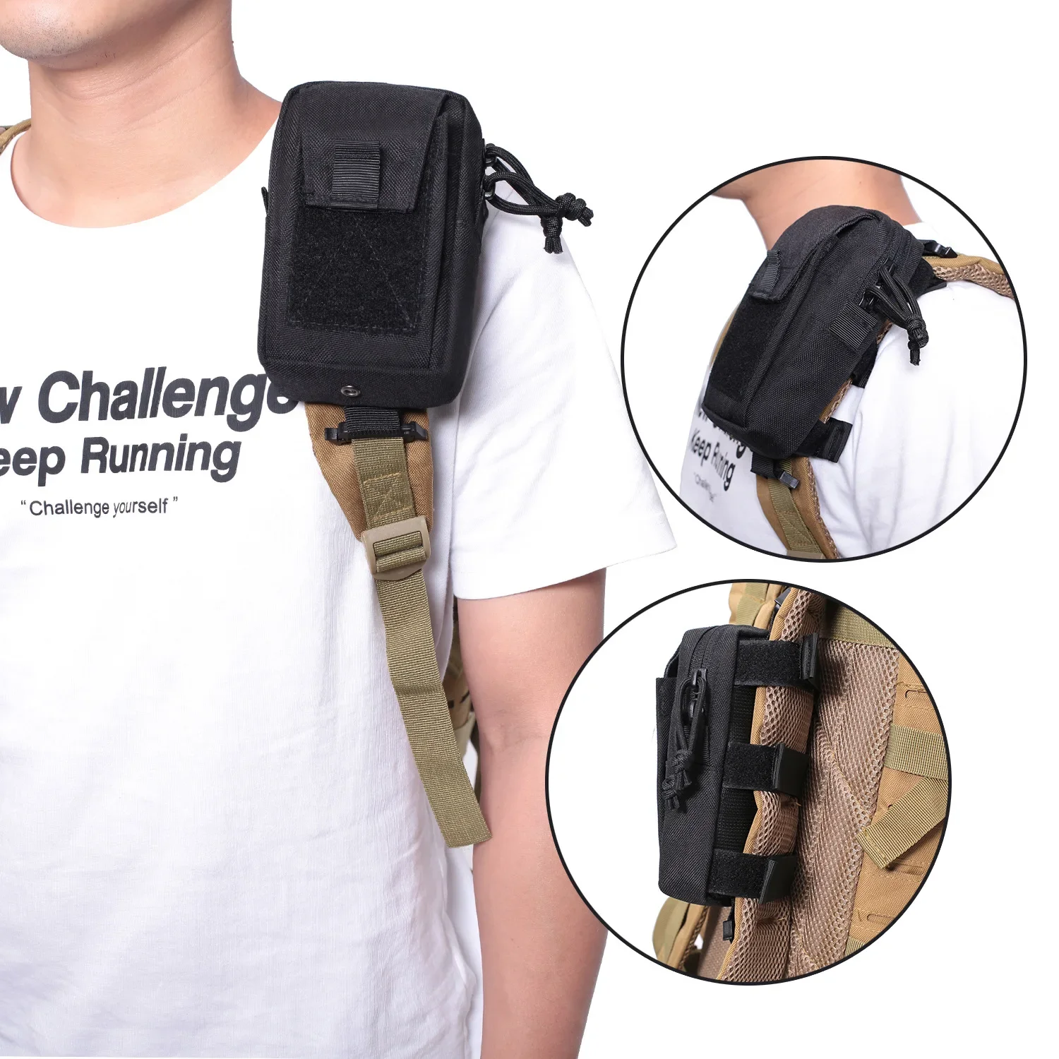 Edc Carry Kit - Suporte de Telefone para Mochila Molle,
