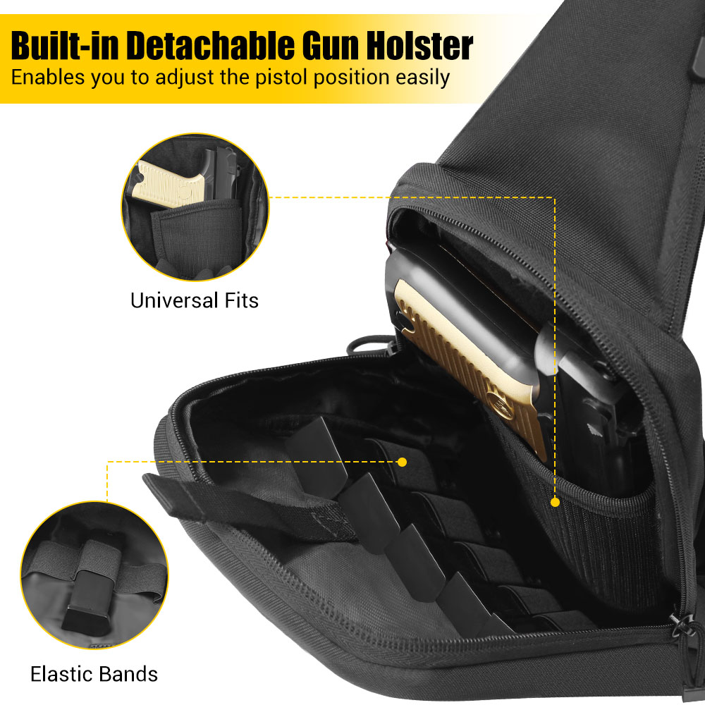 Bolsa tática para pistola, col - Edc Concealed Carry Sling Bag avaliação e preço
